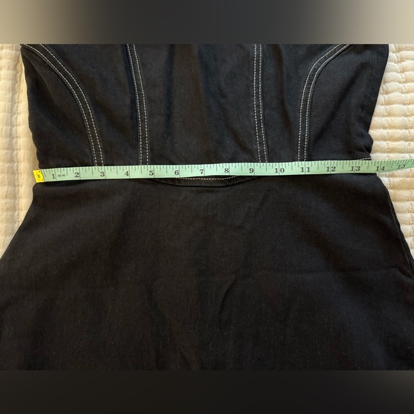 Reformation Davies Bustier Denim Dress in Black - 8 - Picture 10 of 11
